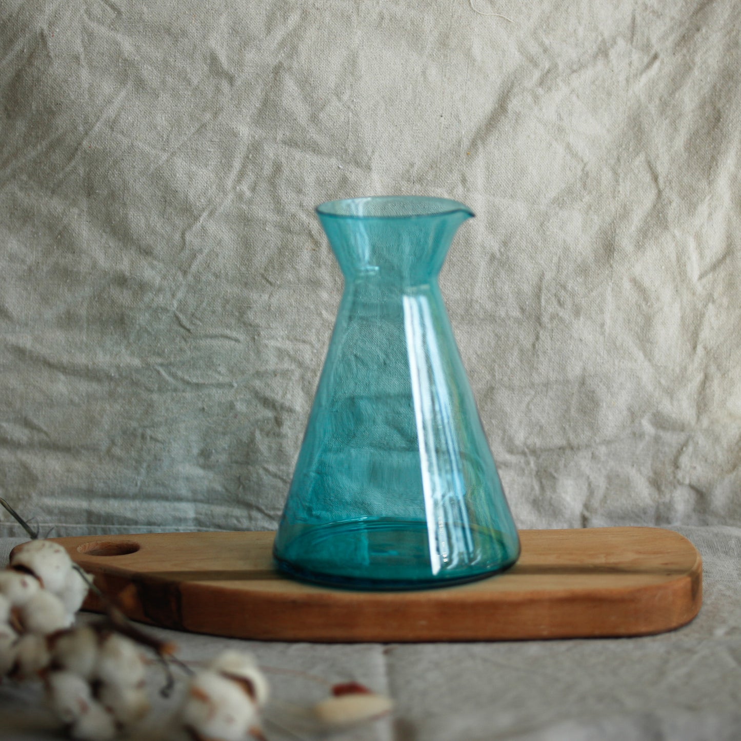 Blue Glass Vintage Pitcher - Atelier Forma