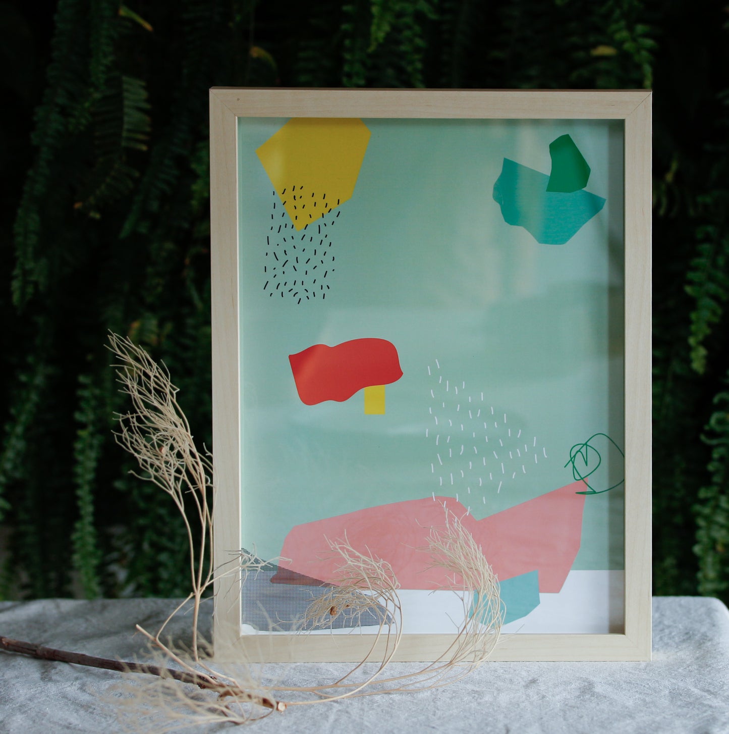 Abstract Poster Prints With Birch Frame